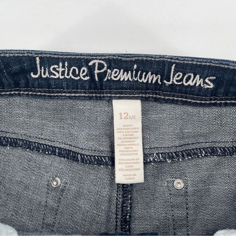 Justice Girl’s Full Sequin Front Frayed Hem Premium Denim Shorts Size 12.5 - Picture 10 of 13